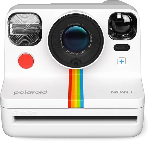 Vista 2 de Paquete de Polaroid Now R Plus Generation 2 Cámara de película instantánea tipo I conectada con Bluetooth (blanco) + trípode de mesa + paquete
