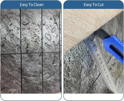 Vista 3 de Paquete de 10 azulejos impermeables para salpicaduras de despegar y pegar, autoadhesivos para estufa de cocina, tocador de baño, mesa de lavandería