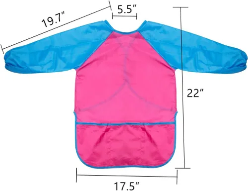Vista 2 de CUBACO Delantal de pintura para niños, 2 piezas impermeables para niños de 3 a 8 años, delantales para pintar delantales con manga larga