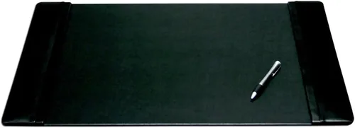 Vista 20 de DACASSO Tapete clásico de cuero para escritorio con rieles laterales - Secante de escritorio de cuero de lujo para escribir - Protector acolchado