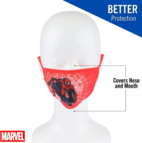 Vista 3 de Concept One Marvel Spiderman - Máscara facial de tela licencia oficial lavable para niños