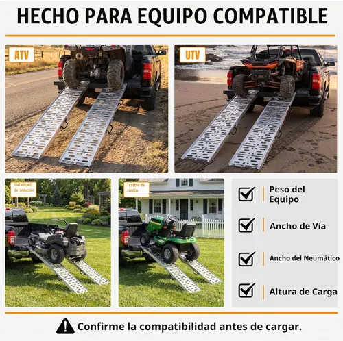 Vista 6 de Rampas de carga para camionetas, rampas ATV de aluminio de 7.5