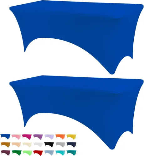 Vista 37 de BDDC - Funda de mesa ajustada de 4 pies, manteles de elastano negros, manteles elásticos lavables y resistentes a las arrugas para eventos, bodas