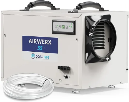 Vista 11 de BaseAire - Deshumidificador de 198 pintas con bomba para espacio de rastreo, sótano, deshumidificador comercial portátil AirWerx90X para todo