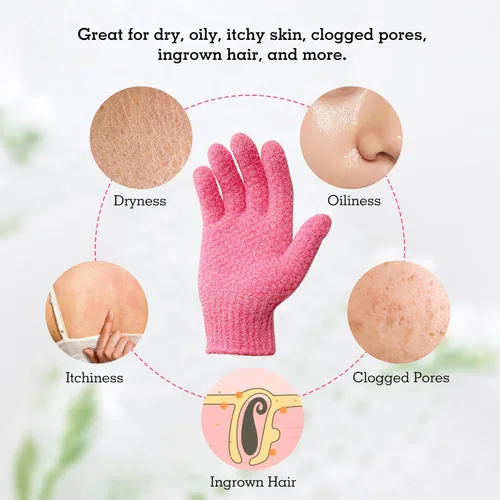 Vista 4 de Evridwear Guantes Exfoliantes para Ducha, 100% Nylon Gruesos Suaves Medianos Pesados Guantes de Baño Removedor de Piel Muerta Exfoliante Corporal