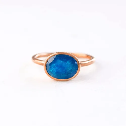 Vista 169 de Oval Birthstone Ring Bezel Set in Vermeil Gold, Sterling Silver, or Rose Gold, Stacking Birthstone Ring [rOMB]