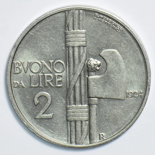 Vista 2 de Moneda Coleccionable Italia 1924 2 Lire 198170