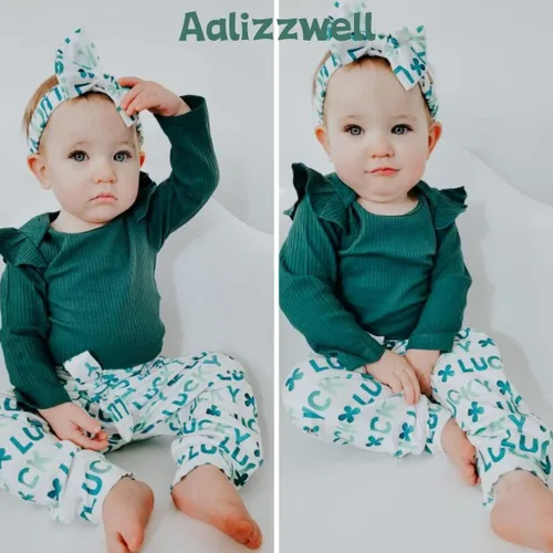 Vista 64 de Aalizzwell Conjunto de mameluco acanalado para bebé recién nacido prematuro para otoño e invierno