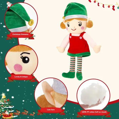 Vista 4 de Houwsbaby Elfo de Navidad, juguetes de peluche para niños y niñas, elfos de peluche, fiestas de Navidad, decoración del hogar, regalos para niños