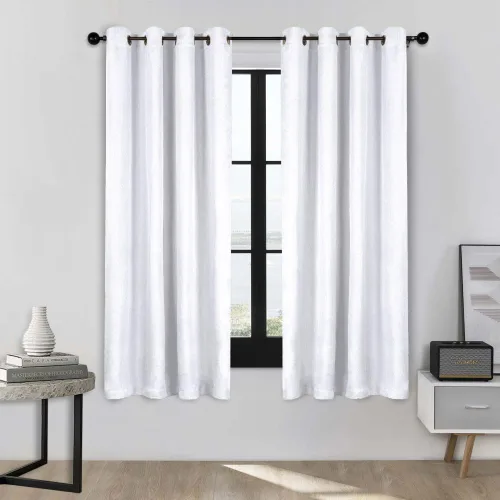 Vista 25 de Superior Cortinas semiopacas, diseño clásico de lino, 26 x 84 pulgadas, cabecera con bolsillo para barra, cortinas de bloqueo solar y oscurecimiento