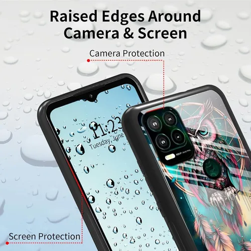 Vista 201 de Funda para Motorola Moto G Stylus 5G 2021 de vidrio templado, funda negra con diseño de mujer negra africana para mujeres y hombres, antiarañazos, a