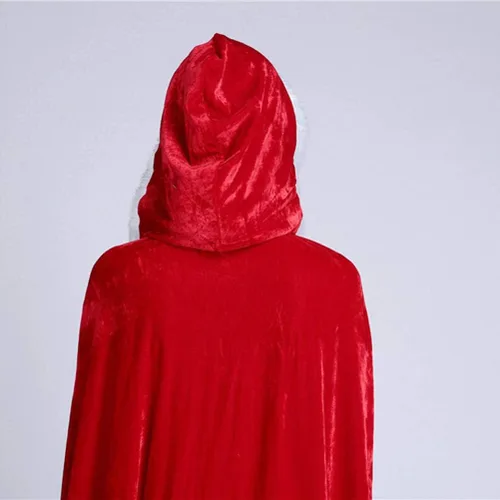Vista 6 de TINKSKY Capa de Navidad con capucha de la Sra. Santa Claus, disfraz de cosplay para fiesta, talla L, rojo