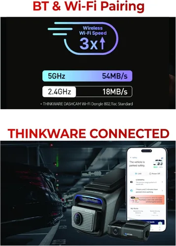 Vista 6 de Thinkware 4K Cámara de tablero dual U3000 PRO, frontal y trasera con Sony STARVIS 2, estacionamiento por radar, visión nocturna súper 4.0, Wi‑Fi