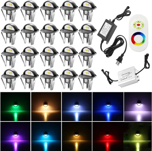 Vista 49 de Luz LED para escaleras, bajo voltaje, impermeable, IP65, para exteriores, 1-2/5 pulgadas, de madera empotrada, iluminación LED de terraza, patio