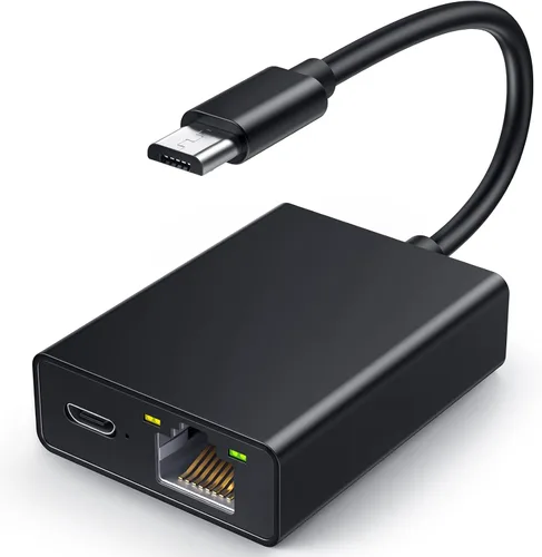 Vista 10 de ELECTOP Adaptador Ethernet de 1000 Mbps para Chromecast con Google TV, USB tipo C a RJ45 Gigabit Ethernet adaptador de red compatible con Google TV