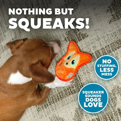 Vista 4 de Outward Hound Invincibles - Juguete de peluche para perro, XS zorro