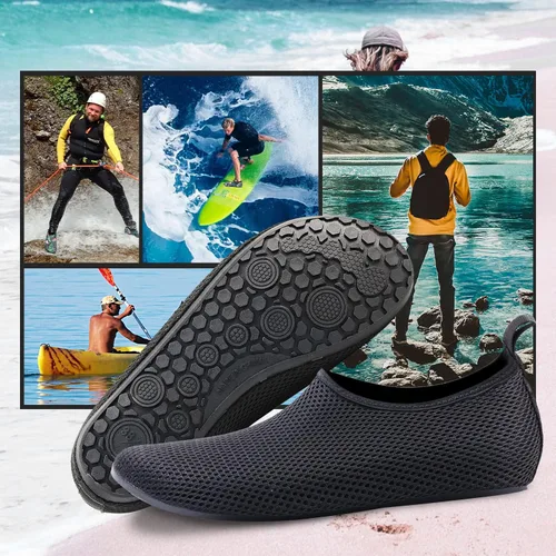 Vista 4 de North Bund Zapatos de agua para hombre y mujer, secado rápido, calcetines deportivos acuáticos para yoga, natación, playa, surf