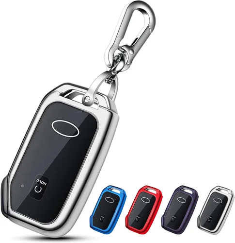 Vista 12 de QBUC Funda para llavero KIA, funda para llavero con llavero para Kia Ceed Cerato Forte, etc. (1 botón o no solo en la superficie frontal) (azul)