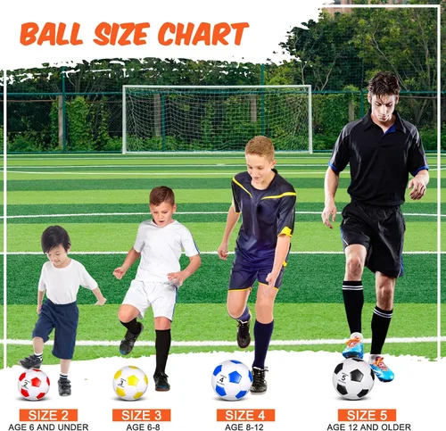 Vista 3 de Soulchen 48 pelotas de fútbol a granel con bomba desinflada, tamaño oficial, pelota de fútbol deportiva para interiores y exteriores, pelota suave