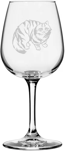 Vista 169 de Copa de vino de 12.75 onzas con temática de gato abisinio grabada para todo uso