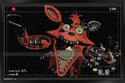 Vista 8 de Trends International Five Nights at Freddy's - Póster de pared Foxy Camera, 14.725 x 22.375 pulgadas, versión enmarcada de madera de granero Versión