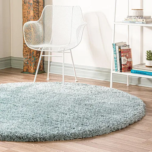 Vista 15 de Rugs.com - Alfombra de la colección Infinity, alfombra de pelo mullido sólida de 2 x 3 pies, color azul Egeo, perfecta para salas de estar