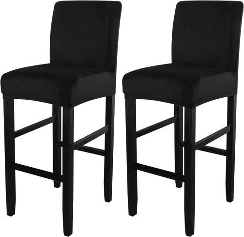 Vista 22 de SearchI Juego de 2 fundas para taburetes de bar, fundas de asiento de taburete elásticas y lavables, fundas para sillas de altura de mostrador