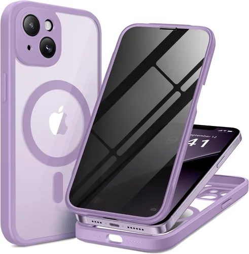 Vista 36 de BERFY Funda para iPhone 12 Pro Max, compatible con MagSafe, protector de pantalla de privacidad integrado y protección de cámara, antiespía