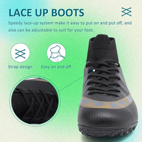 Vista 5 de Soccer Cleats Mens Women Outdoor Soccer Shoes for Big Boy AGFG