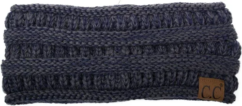 Vista 70 de C.C Cintillo elástico suave con punto trenzado para invierno, con forro mullido para el pelo, para calentar las orejas Negro