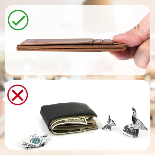 Vista 55 de Cartera Chelmon Slim RFID - Cartera de bolsillo frontal minimalista para tarjetas de crédito delgadas