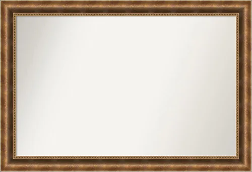 Vista 608 de Amanti Art Espejo de pared personalizado no biselado (25 x 25 pulgadas), marco de bronce acentuado, varios tamaños personalizados, espejo de baño