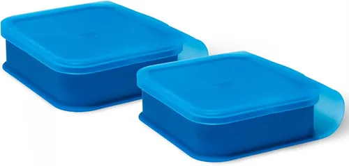 Vista 5 de Silipint Cuenco de silicona Go Go Connected con tapa, irrompible, no tóxico, apto para lavavajillas (moteado rojo, 30 onzas)