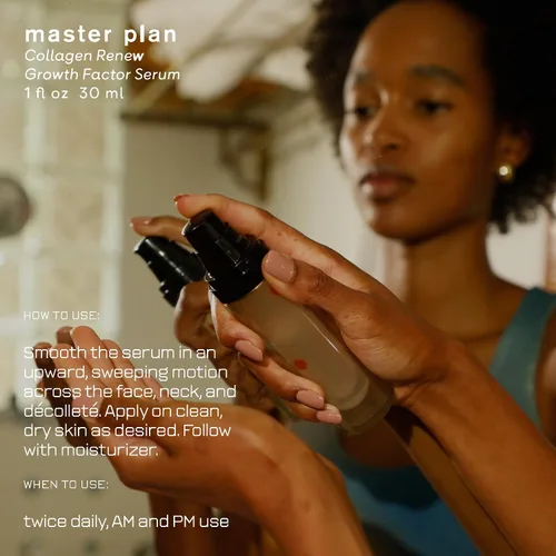 Vista 6 de Master Plan, colágeno Renew Growth Factor Serum con péptido clínico, ácido hialurónico y biofermento de algas marinas