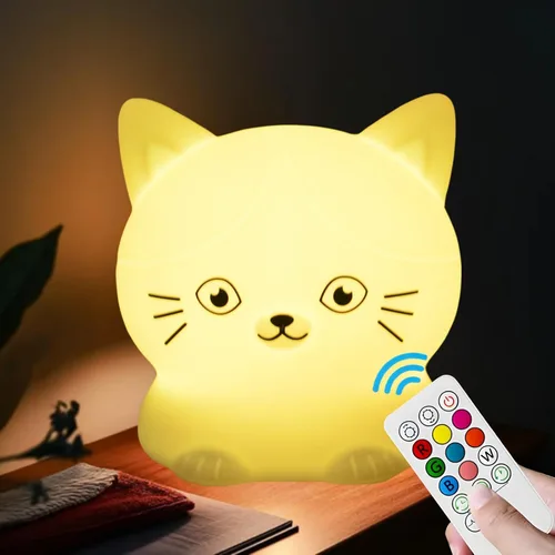 Vista 18 de Luces nocturnas de conejo de gran tamaño, lámpara de noche para dormitorio, resistente a la rotura, cuidado de los ojos, brillo ajustable, ajuste