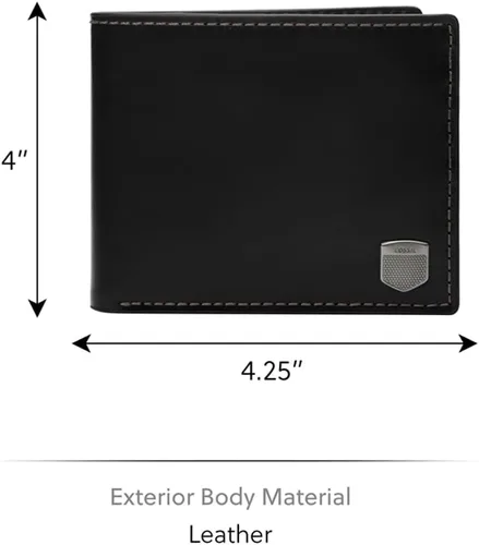 Vista 16 de Fossil Ryan - Cartera plegable de piel con bloqueo RFID y ventana de identificación abatible para hombre