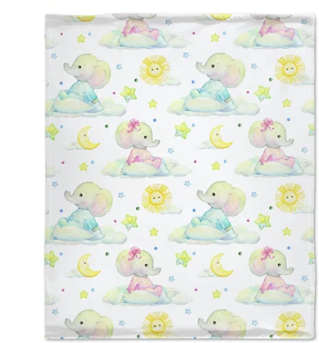 Vista 31 de Bonita manta de franela de elefante, ultra suave y acogedora, manta de forro polar ligera y mullida, manta de felpa cálida para sofá, cama, 30 x 40
