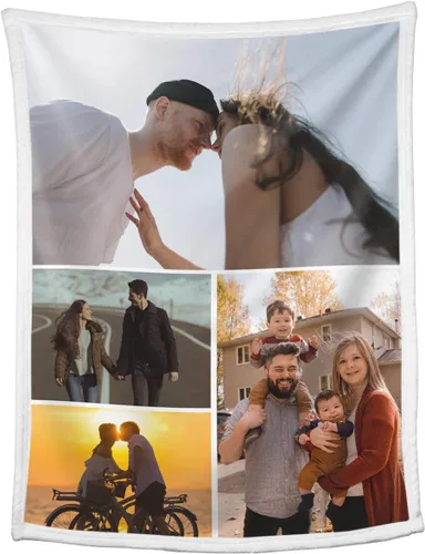Vista 11 de Mantas personalizadas con collage de fotos, mantas personalizadas con texto y imagen, mantas de franela suave, mantas de cama regalo para bebé