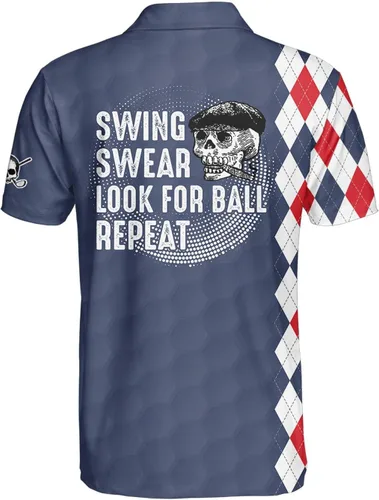 Vista 3 de World's Okayest Golfer - Camisas de golf divertidas personalizadas para hombres, camisas de golf para hombres, camisas de golf de manga corta, polos