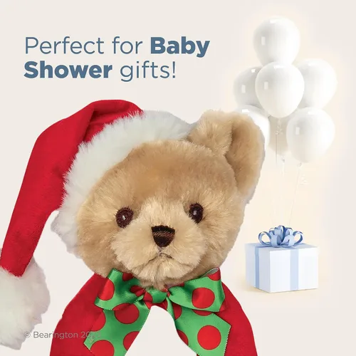 Vista 5 de Bearington Baby 1st Christmas - Oso de peluche de 5.5 pulgadas, sonajeros suaves y anillos de peluche, para edades de 0 a 14 años