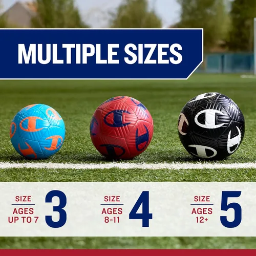 Vista 3 de Champion Playmaker Logo Deflated Soccer Ball with Pump, Size 5 Soccer Ball, Durable Panels for Kids, Youth & Adults, Indoor/Outdoor Training Ball