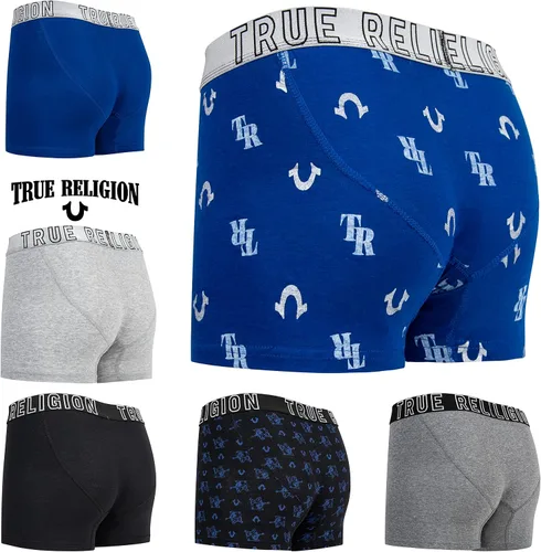 Vista 2 de True Religion Calzoncillos tipo bóxer de algodón elástico para hombre, paquete de 6
