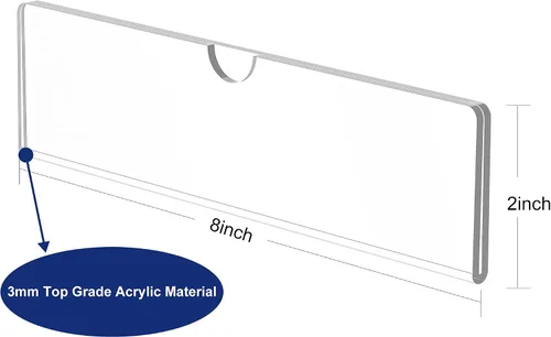 Vista 2 de KOTEMON Soporte acrílico para placa de identificación de pared, placa de puerta con cintas adhesivas, marco transparente para letreros, 2 x 8
