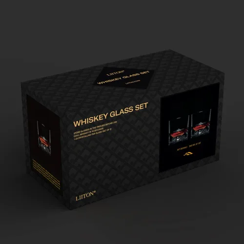 Vista 4 de LIITON Denali Mountain Old Fashioned - Vasos de whisky (2 unidades), regalo