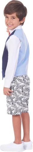 Vista 3 de Izod Conjunto de chaleco de 4 piezas para niño con camisa de vestir corbatín pantalones cortos y chaleco