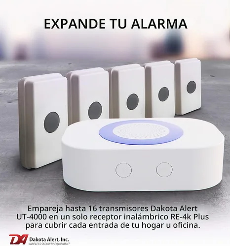 Vista 4 de Dakota Alert Timbre inalámbrico UTRE-4K Plus de 1 milla, alerta de pánico y buzón