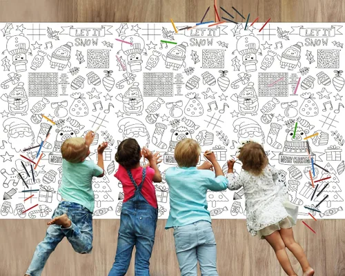 Vista 10 de Wiooffen Mantel gigante de Acción de Gracias de 82 x 47 pulgadas, pósteres de actividades para niños, póster de papel de otoño enorme