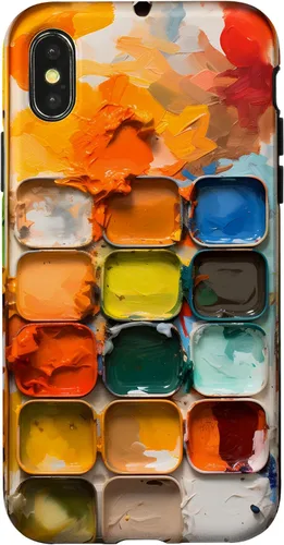 Vista 5 de Pinturas de acuarela y paleta de pintura, funda colorida para el iPhone 17