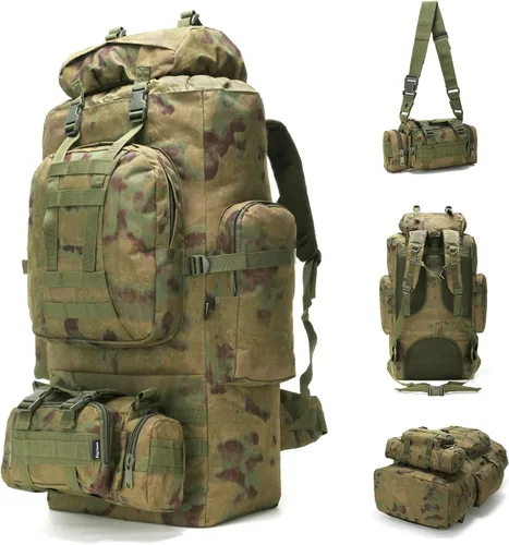Vista 10 de King'sGuard 100L Camping Senderismo Mochila Molle Mochila Militar Camping Mochila Mochila