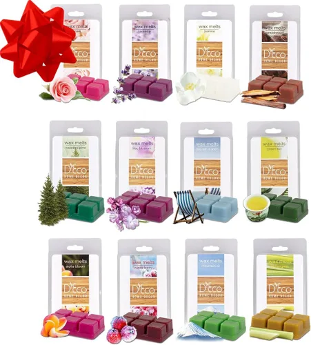 Vista 9 de D'Eco Summer - Cera perfumada floral para derretir, paquete variado de fragancias para el hogar, paquete de 12 Long Lasting Scented Tarts for Wax